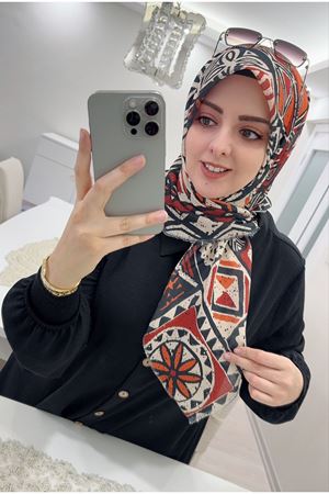 Rüya Koton Eşarp  Etnik Desen