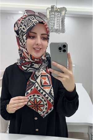 Rüya Koton Eşarp  Etnik Desen