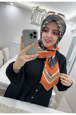 Rüya Koton Eşarp Zincir Desen