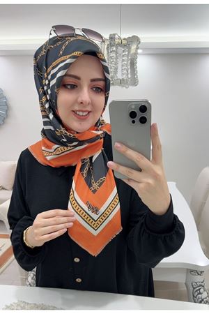 Rüya Koton Eşarp Zincir Desen