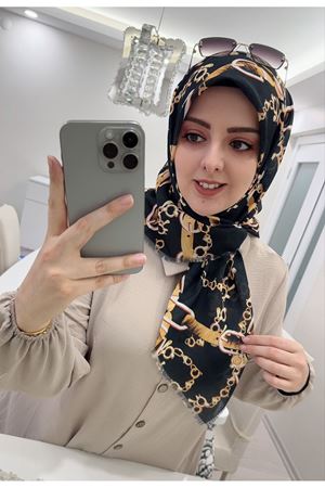 Rüya Koton Eşarp Sarı Zincir