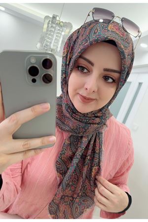 Rüya Koton Eşarp Minimal Etnik Desen  