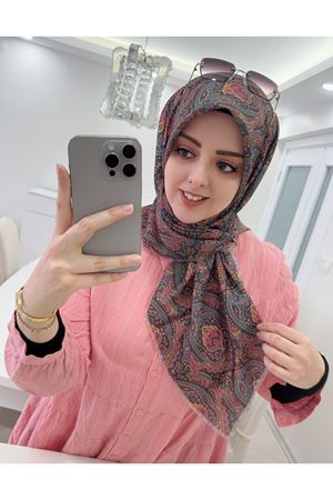 Rüya Koton Eşarp Minimal Etnik Desen  