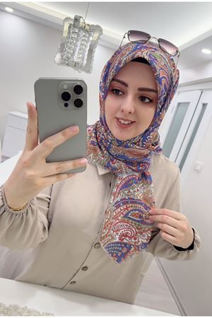 Rüya Koton Eşarp Etnik Desen 