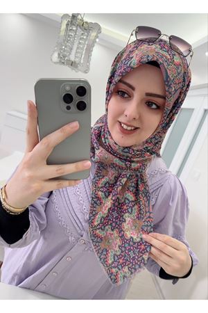 Rüya Koton Eşarp Etro Desen 