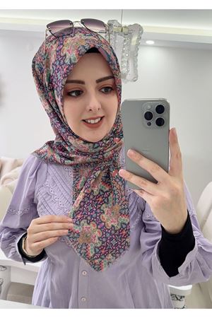 Rüya Koton Eşarp Etro Desen 