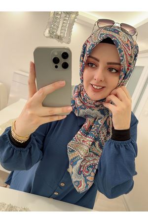 Rüya Koton Eşarp Etnik Desen 