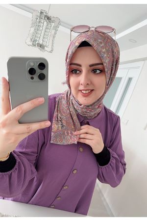 Rüya Koton Eşarp Etnik Desen 