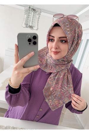 Rüya Koton Eşarp Etnik Desen 