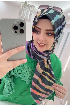 Rüya Koton Eşarp Zebra Modeli 