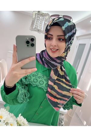 Rüya Koton Eşarp Zebra Modeli 