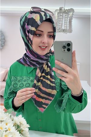 Rüya Koton Eşarp Zebra Modeli 