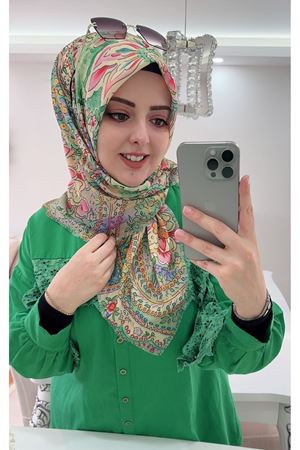 Rüya Koton Eşarp Etro Desen 