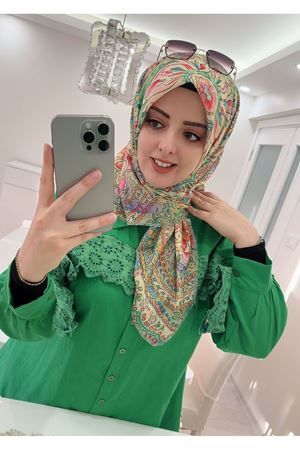 Rüya Koton Eşarp Etro Desen 