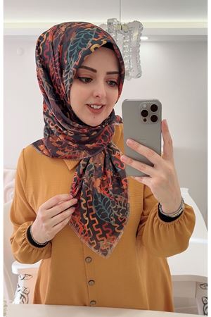 Rüya Koton Eşarp  Yaprak Modeli 