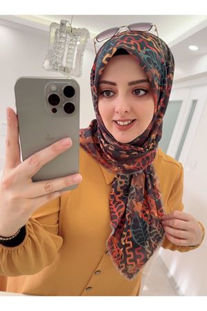Rüya Koton Eşarp  Yaprak Modeli 