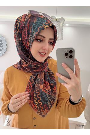 Rüya Koton Eşarp  Yaprak Modeli 