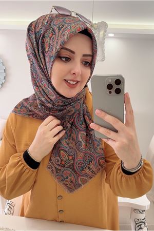 Rüya Koton Eşarp Minimal Etnik Desen 