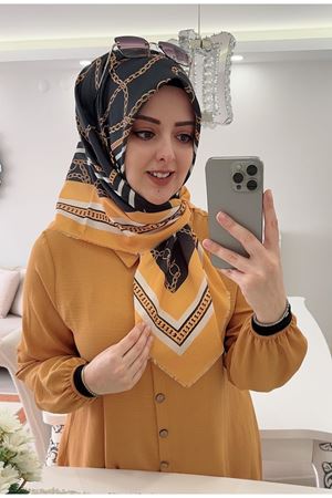 Rüya Koton Eşarp Zincir Desen 