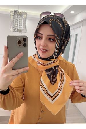 Rüya Koton Eşarp Zincir Desen 