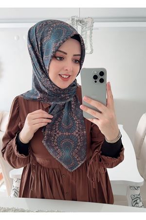 Rüya Koton Eşarp Safir Modeli 