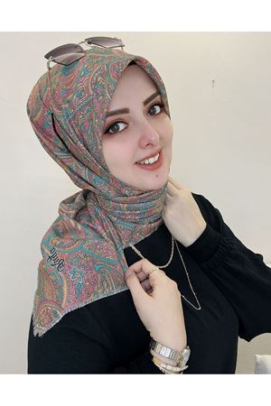 Rüya Koton Eşarp Minimal Etnik Desen 