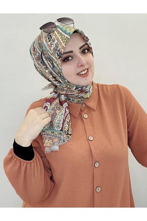 Rüya Koton Eşarp Etro Desen  