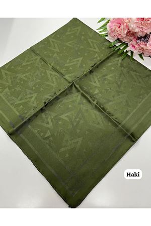 Üçgen Desen Jakar Eşarp (Haki)