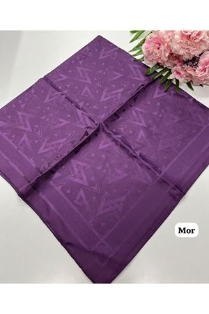 Üçgen Desen Jakar Eşarp (Mor)