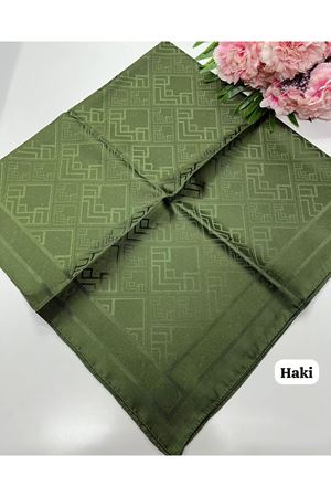 Geometrik Desen Jakar Eşarp (Haki)