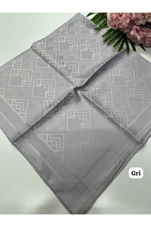 Geometrik Desen Jakar Eşarp (Gri)