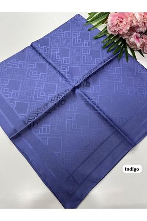 Geometrik Desen Jakar Eşarp (İndigo)