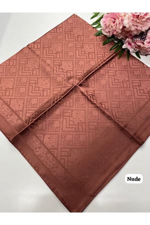 Geometrik Desen Jakar Eşarp (Nude)