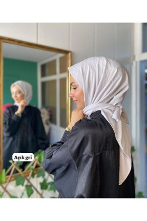 Pamuk Vual Eşarp Açık Gri 