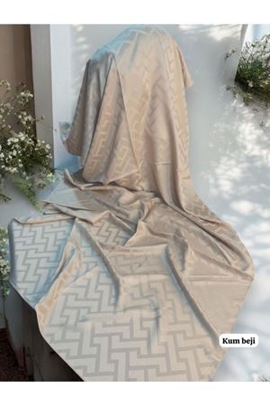 Labirent Desen Jakar Şal Kum Beji