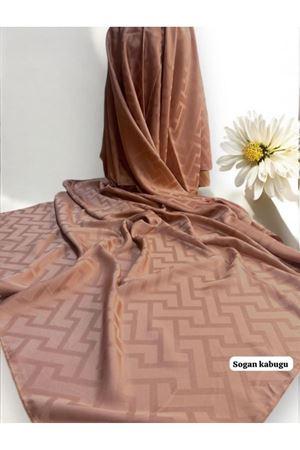 Labirent Desen Jakar Şal Soğan Kabuğu