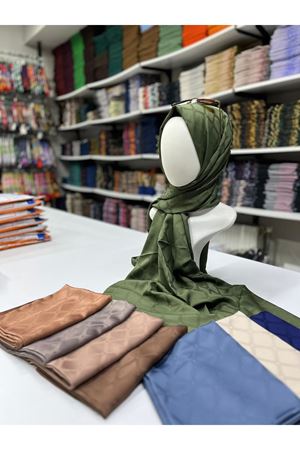 Kare Desen Jakar Şal Haki