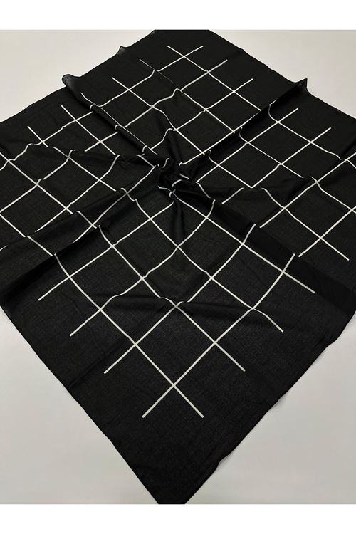 Kare Desen Naturel Eşarp 