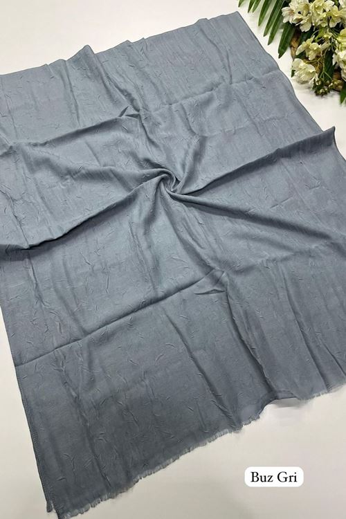 Bambu Kraş Şal Buz Gri