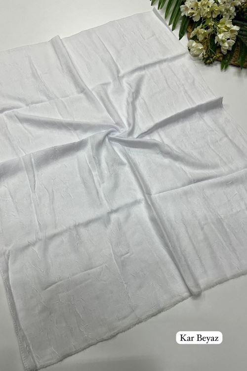 Bambu Kraş Şal Kar Beyaz