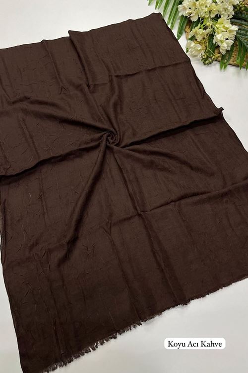 Bambu Kraş Şal Koyu Acı Kahve 
