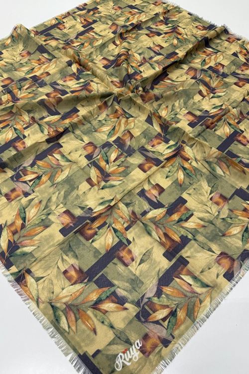 Rüya Koton Eşarp Yaprak Desen