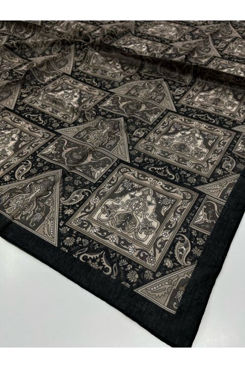 Asel Soft Eşarp (Etnik-Çini Desen) 