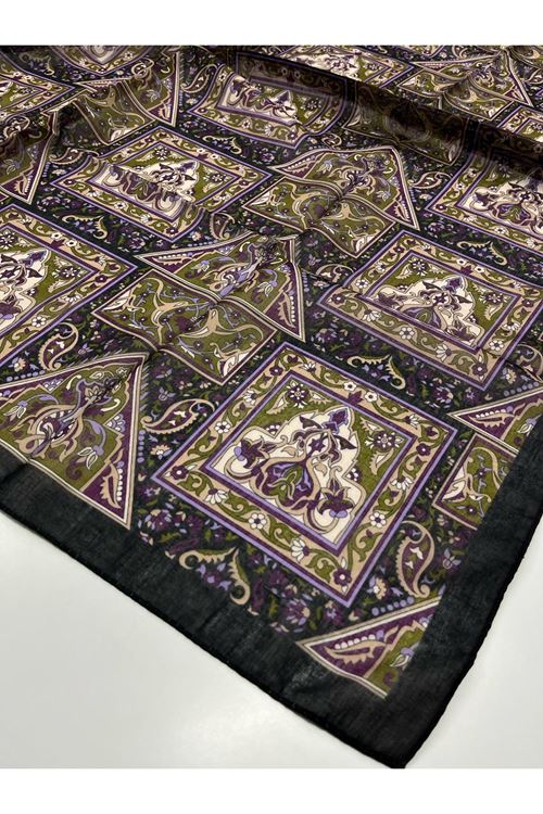 Asel Soft Eşarp (Etnik-Çini Desen) 