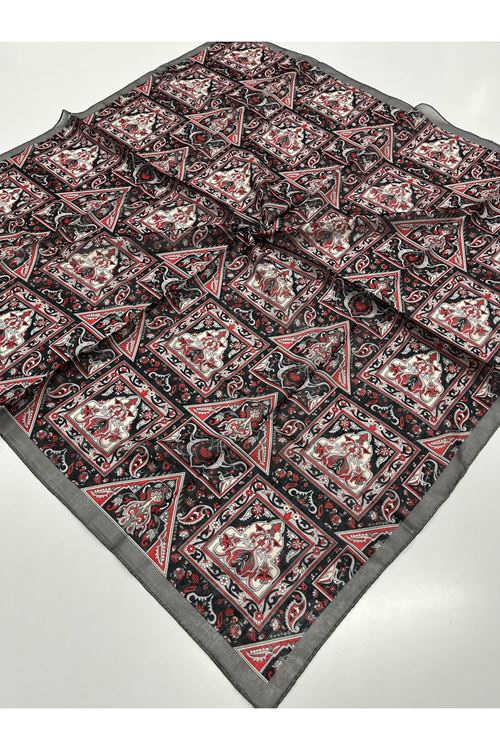 Asel Soft Eşarp (Etnik-Çini Desen) 