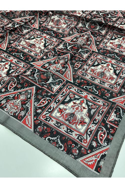 Asel Soft Eşarp (Etnik-Çini Desen) 