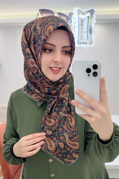 Rüya Koton Eşarp Etnik Desen 