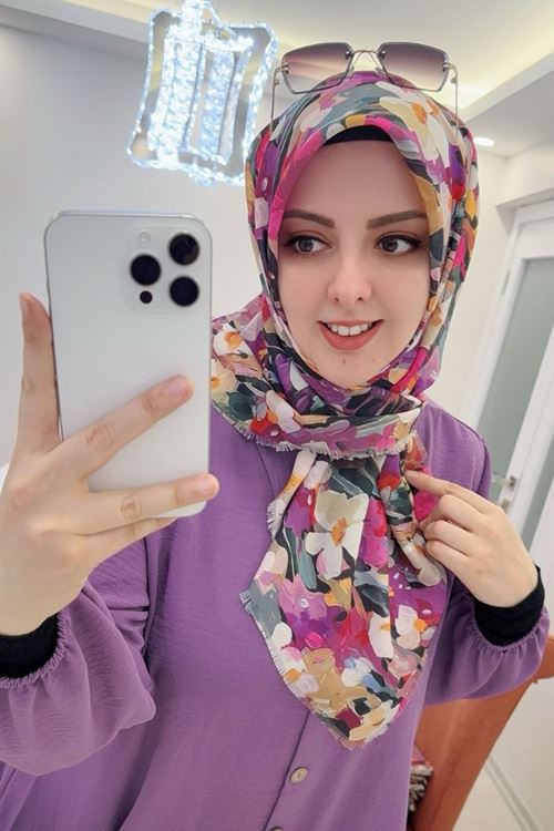 Rüya Koton Eşarp Papatya Modeli   