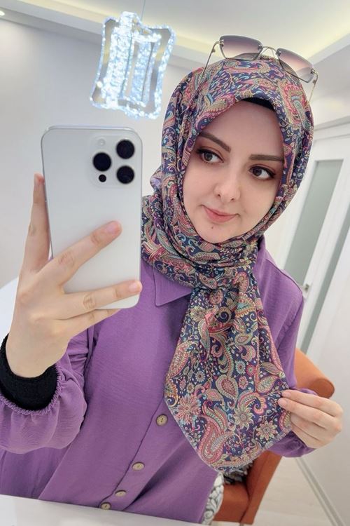 Rüya Koton Eşarp Etnik Desen