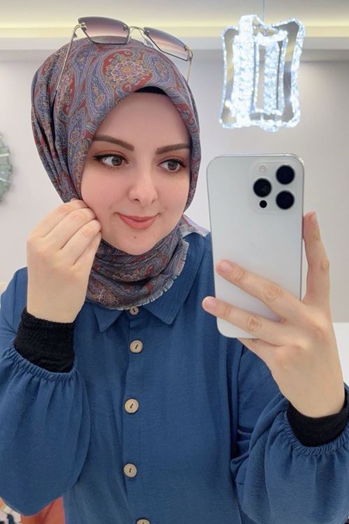 Rüya Koton Eşarp Etnik Desen